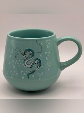 Studio Ghibli Spirited Away Haku Dragon Mug Teal Ceramic Anime Cup 2001